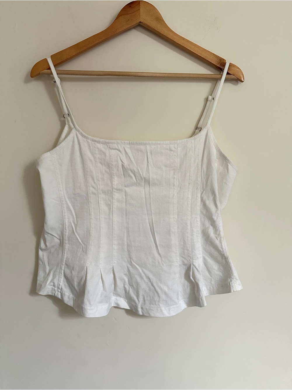 Pilcro White Square-Neck Pin-Tuck Cami - Picture 3 of 9